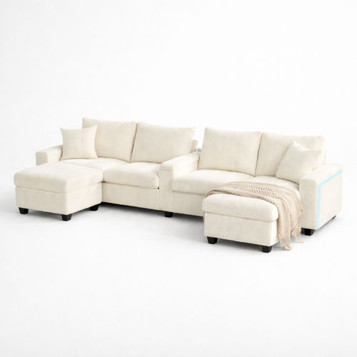 L'Écrin Beige — Canapé Lounge en U